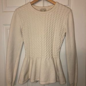 Ted Baker London Mereda Cable Knit Peplum Sweater